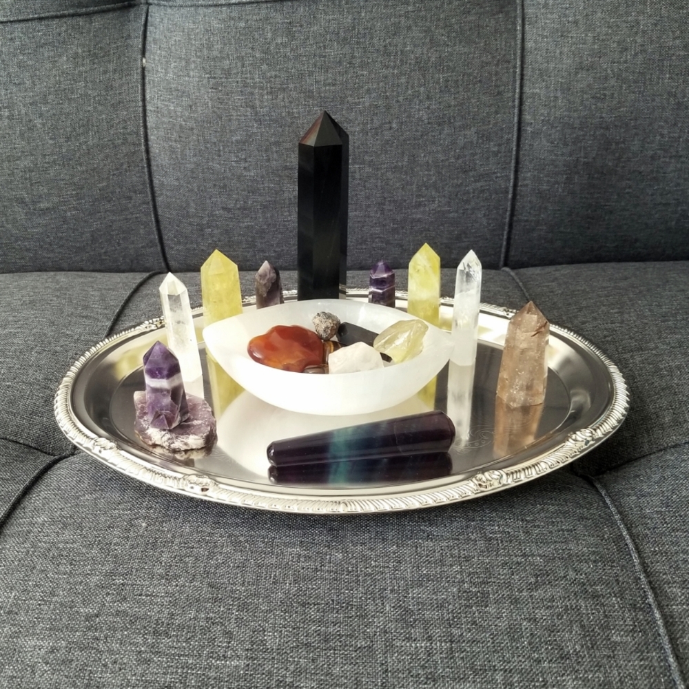 Oval Etched Altar / Perfume Tray